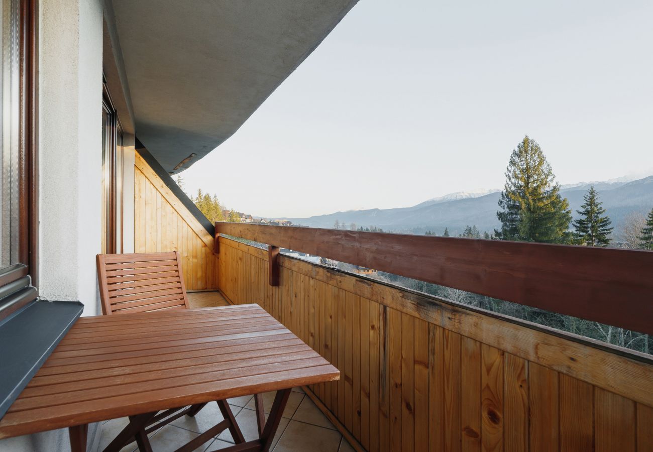 balcony, view, view from balcony, mountain view, view from apartment, exterior, chairs, table, apartment, rent