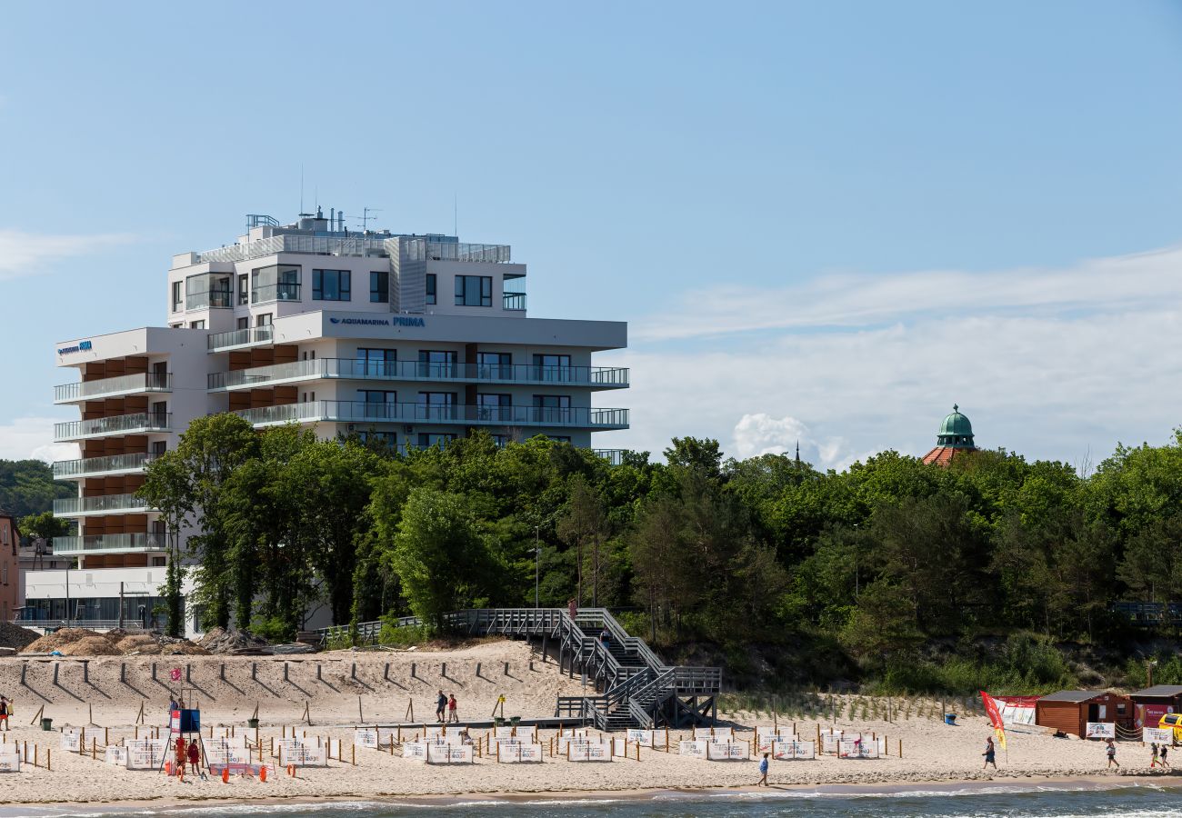 apartment, rental, outside, building, Aquamarina Prima, garden, beach, Baltic Sea, Międzyzdroje